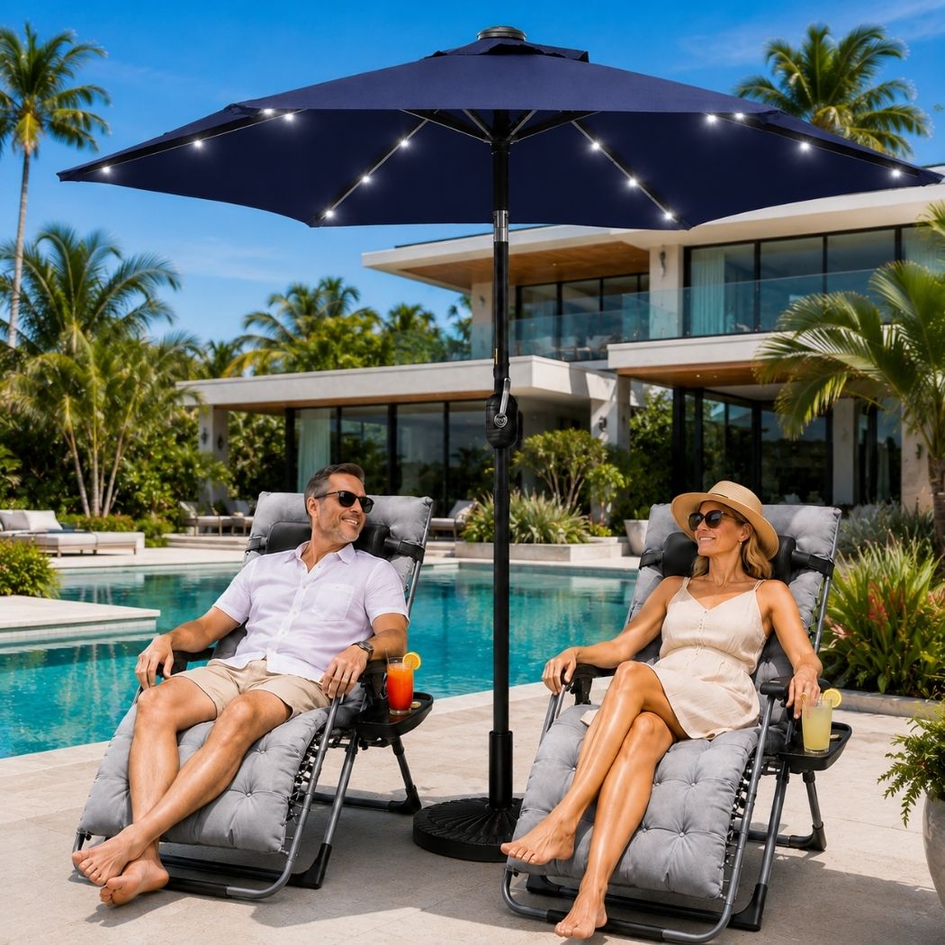 Lumina Oasis Canopy | 7.5' Solar LED Market Umbrella