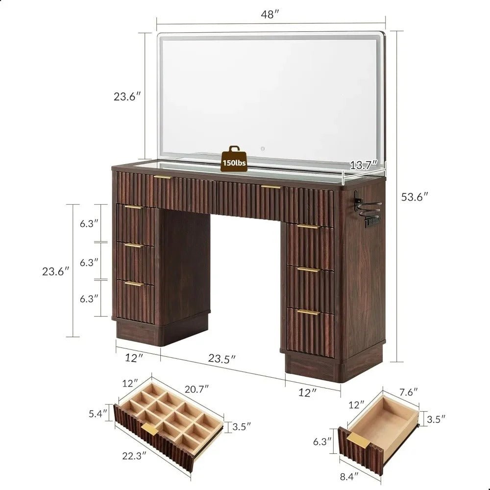 Novae Atelier Vanity | Fluted Oak & Glass Studio