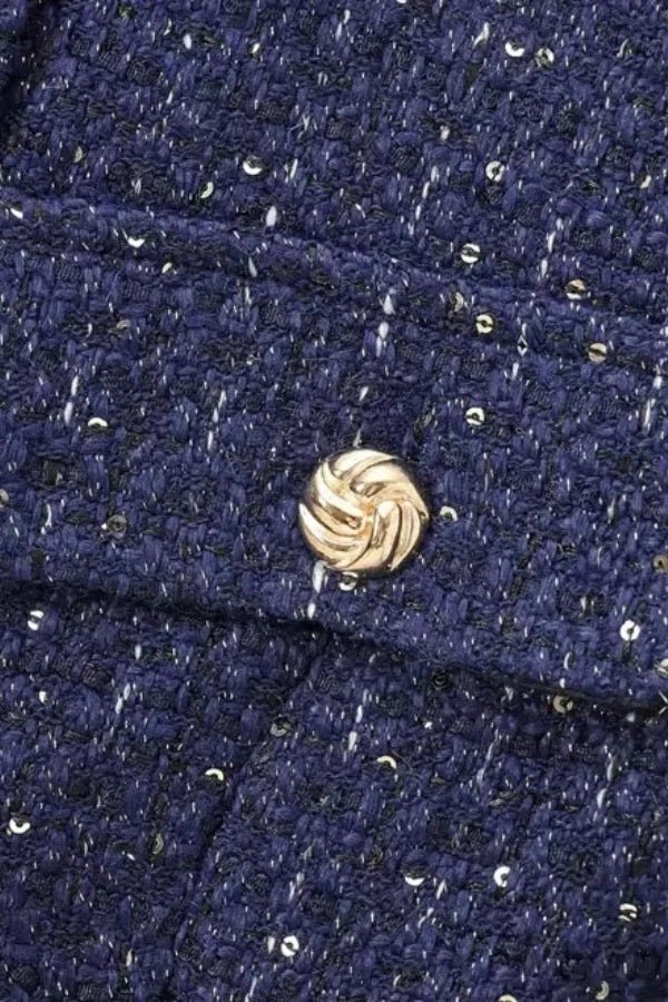 Minji Mitternachtsblaue Tweedweste