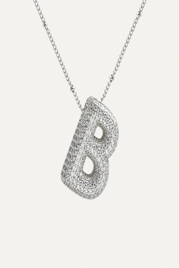 Savannah Diamond Bubble Letter Necklace
