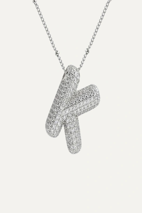 Savannah Diamond Bubble Letter Necklace