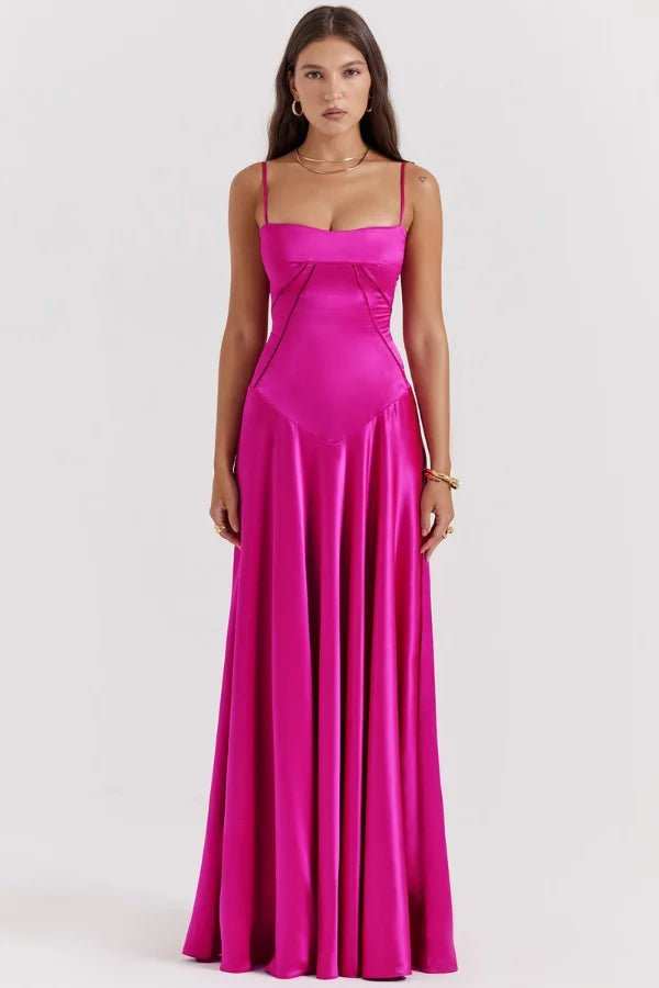 Gabriella – The Silky Satin Corset Maxi Dress