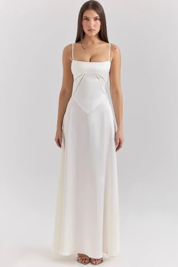 Gabriella – The Silky Satin Corset Maxi Dress