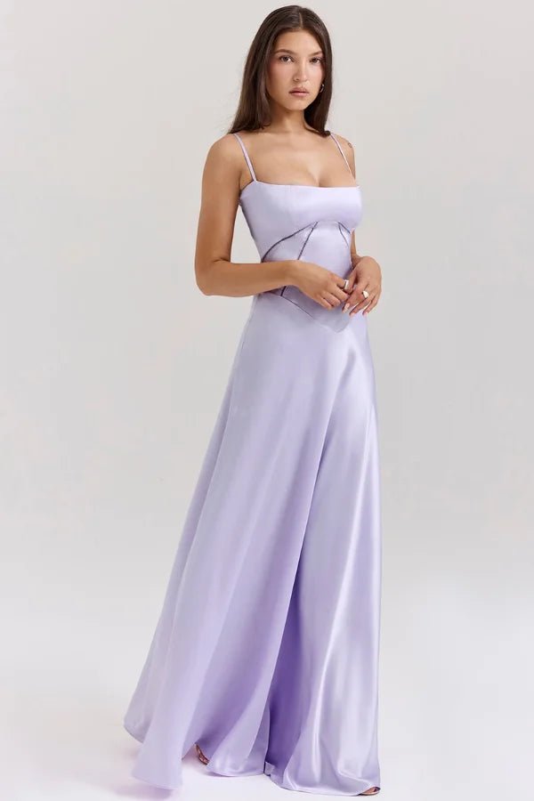Gabriella – The Silky Satin Corset Maxi Dress