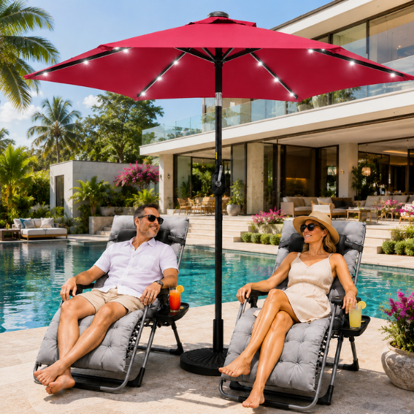Lumina Oasis Canopy | 7.5' Solar LED Market Umbrella