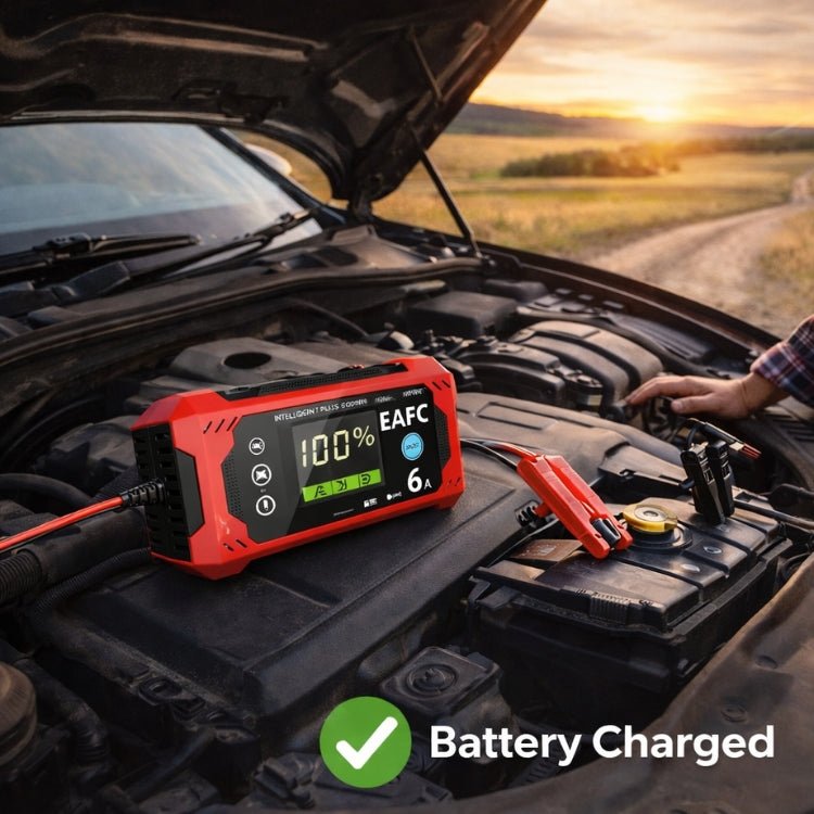12V Smart Car Battery Charger &  Maintainer with Pulse Repair Mode for AGM, Gel, Lead-Acid Batteries | 6 Amp Automotive Trickle Charger for Cars, Trucks, Motorcycles by Kouvr