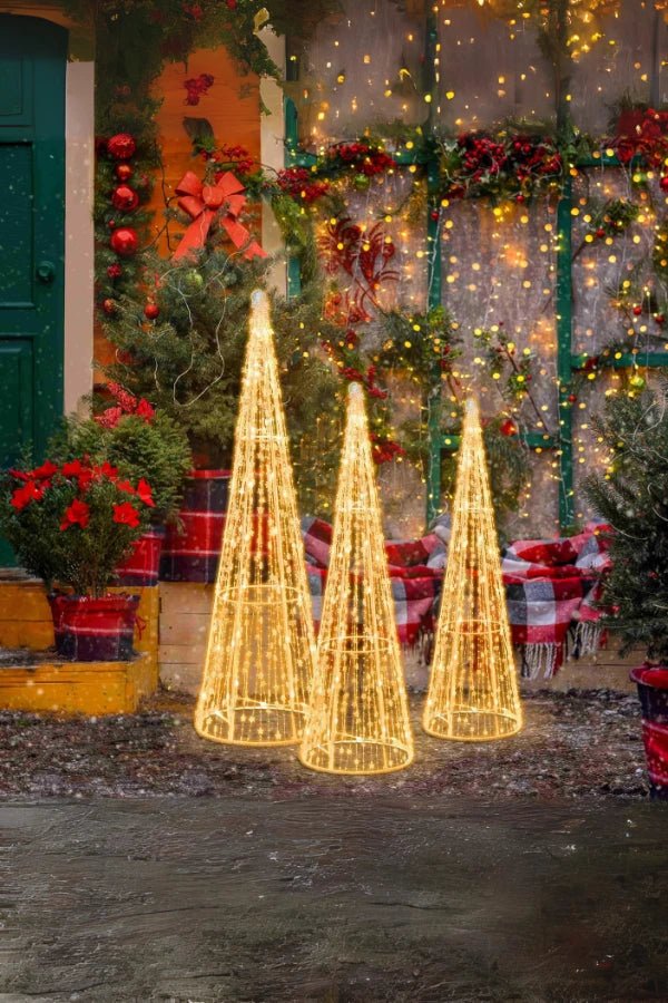 Fröhlicher goldener Glitzerkegel