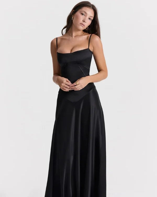Back view of Gabriella Gown showing corset detail