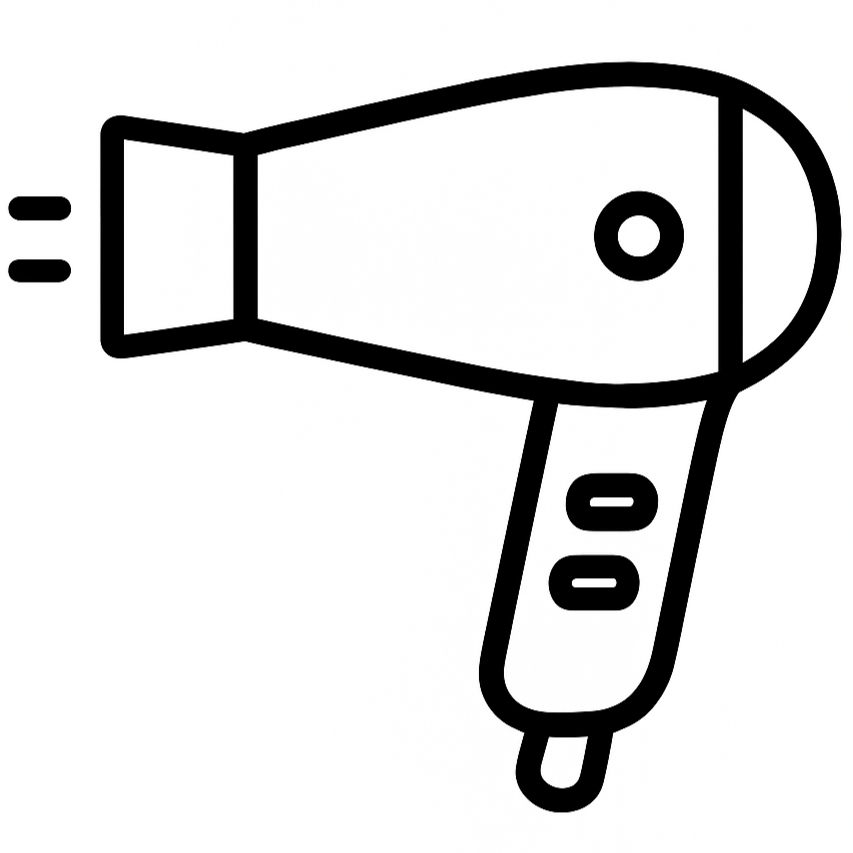 blow dry monochrome icon
