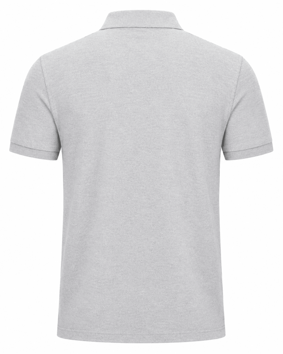 Gray polo shirt on a white background