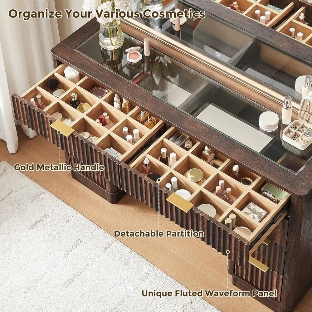 Novae Atelier Vanity | Fluted Oak & Glass Studio