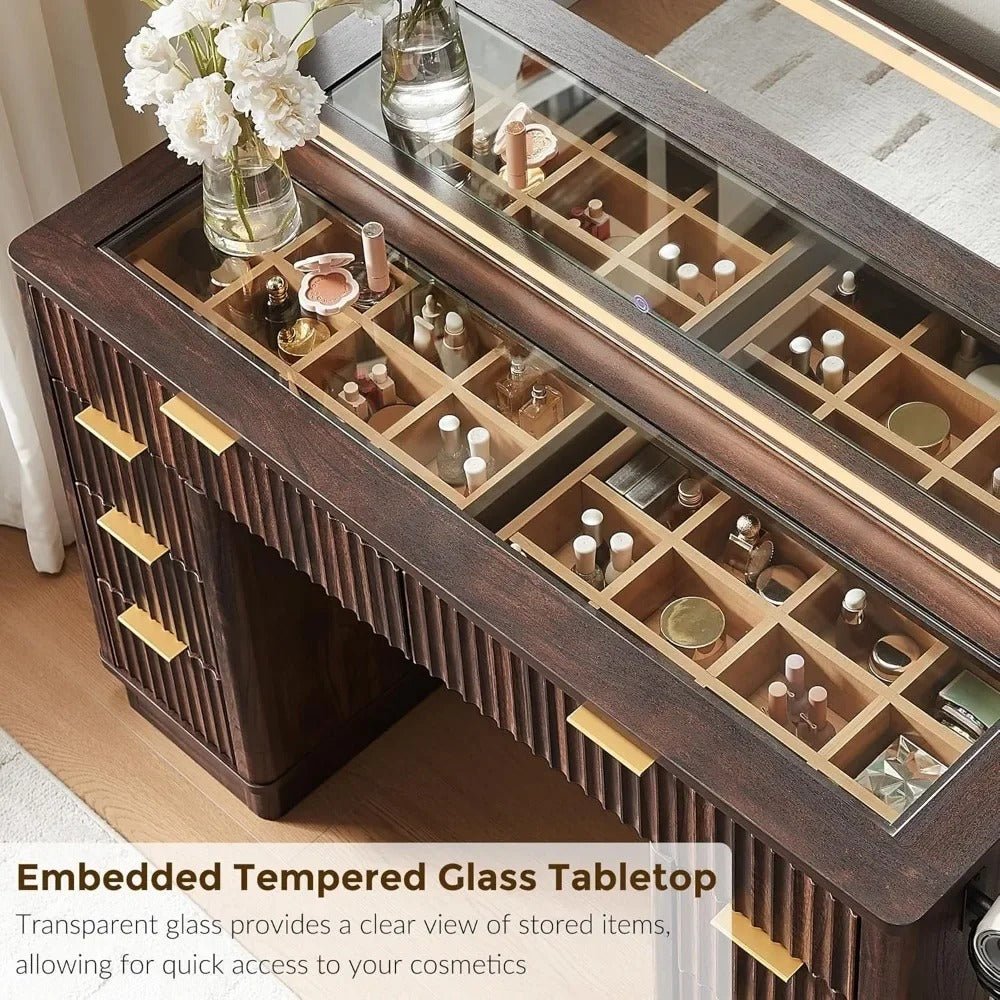 Novae Atelier Vanity | Fluted Oak & Glass Studio