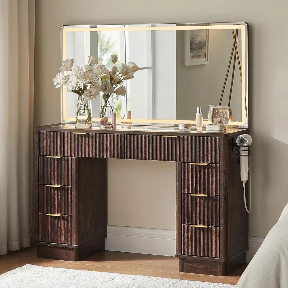 Novae Atelier Vanity | Fluted Oak & Glass Studio