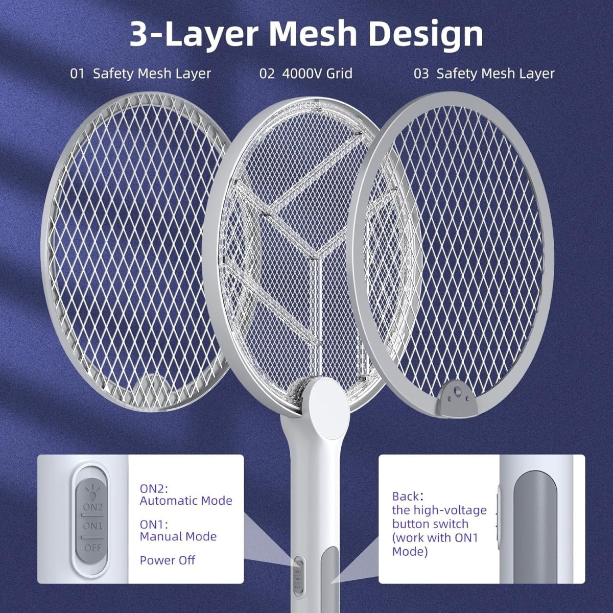 Electric Bug Zapper Racket