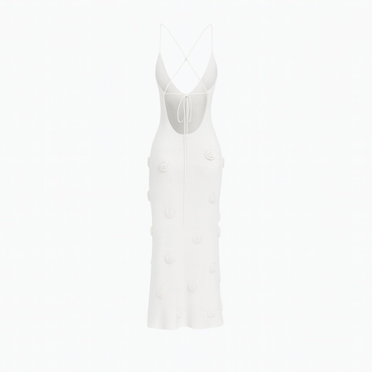 White kouvr slip dress on a white background