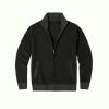 Black Kouvr fleece jacket on a white background