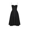 High-quality studio photo of the Kouvr Evdokia black midi dress on a white background, front view.