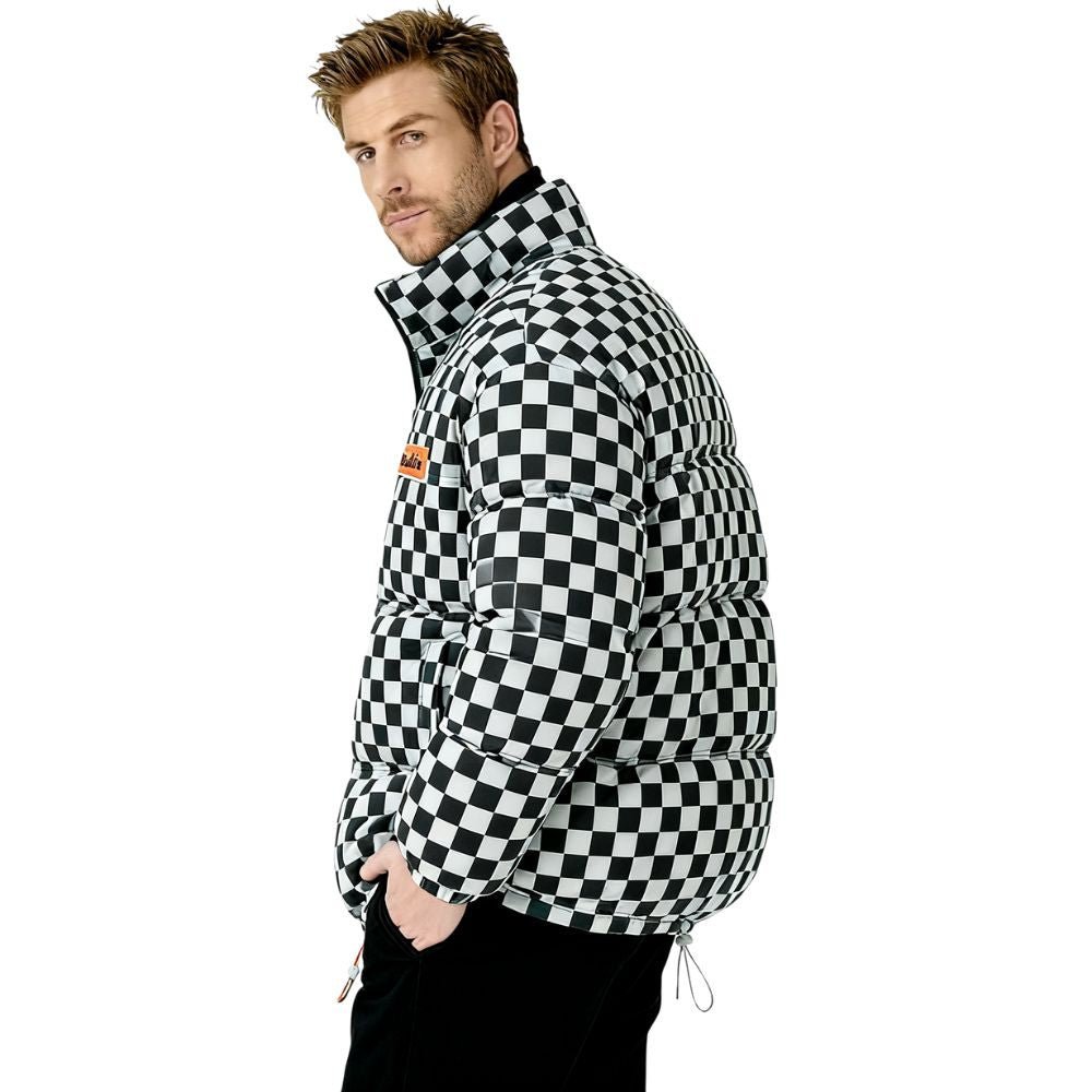Kouvr Fashion Men's Checkerboard Puffer Jacket