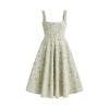 Product-only image of the Kouvr Fashion square neck midi dress laid flat on a white background, showing the front silhouette.