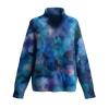 Product-only studio shot of the Kouvr Fashion Regina mohair turtleneck sweater showing the front and abstract color details.