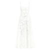 White Kouvr lace curtain with a floral pattern on a white background