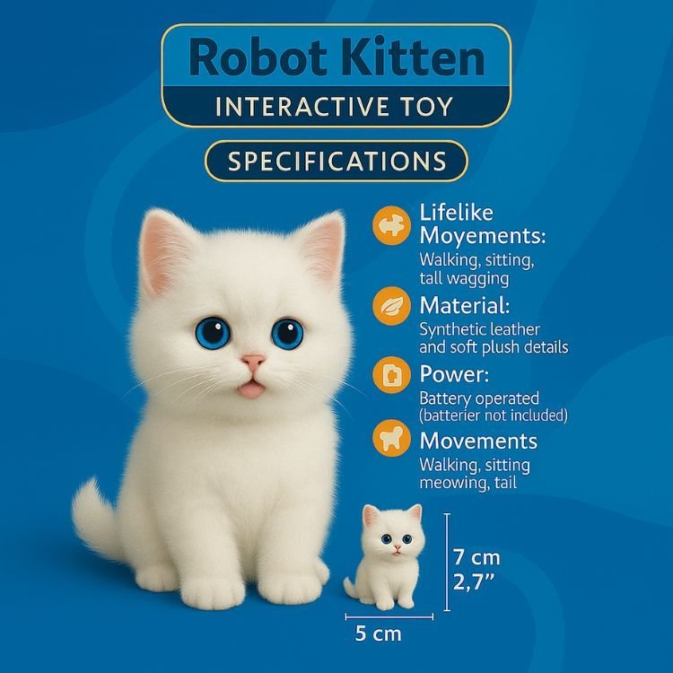 Realistic Robot Kitten – Electronic Cat | Walks, Meows & Wags Tail
