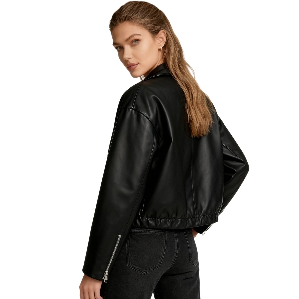 Black Kouvr leader jacket with white background
