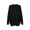 Flatlay of the Kouvr Fashion tina black oversized sweater showing its shape, crewneck, and fine-knit texture.