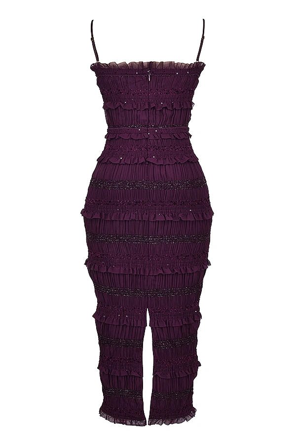 Hannie Pailletten-Plisseekleid 