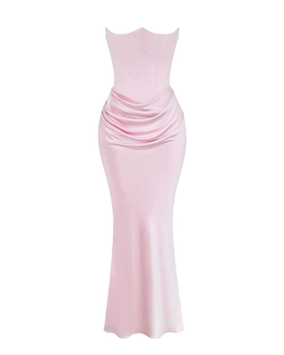 Pink dress on a white background