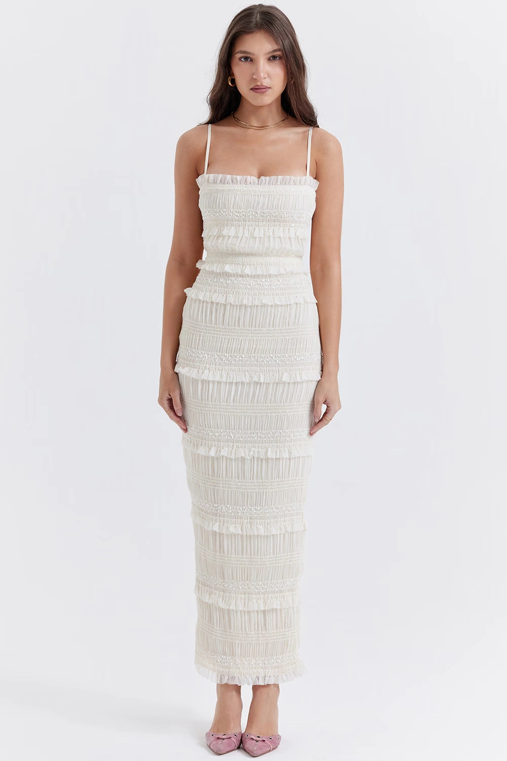 Hannie Pailletten-Plisseekleid 