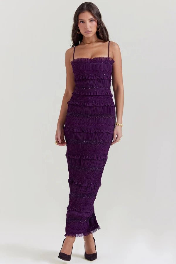 Hannie Pailletten-Plisseekleid 