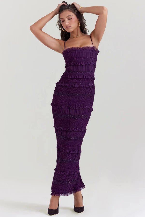 Hannie Pailletten-Plisseekleid 